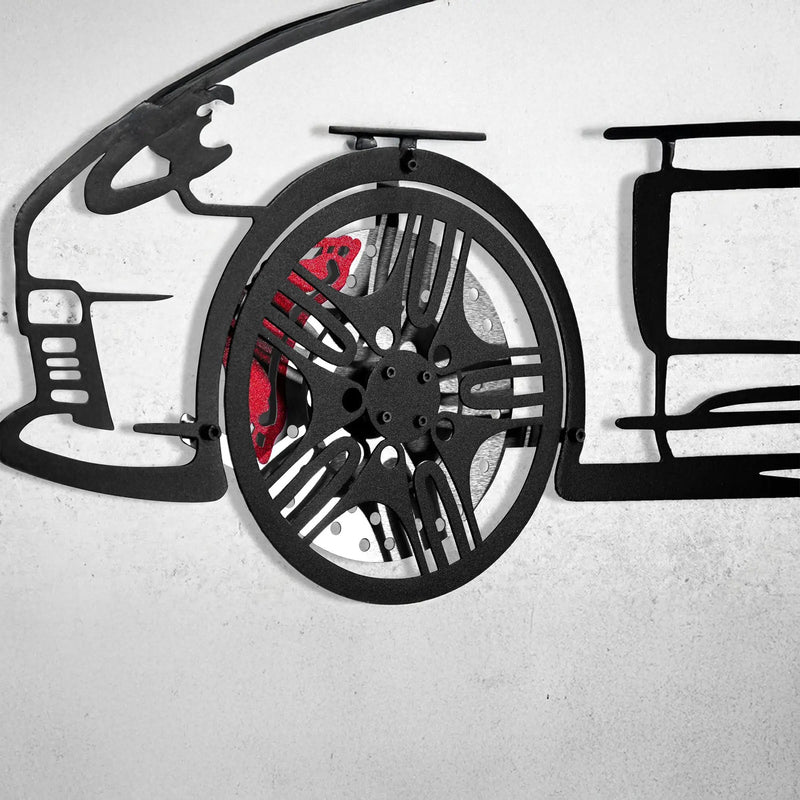 2022 Porsche Panamera 4S Wall Art – Steel Silhouette with Spinning Wheels-KAFMEKA009 by Enova Art
