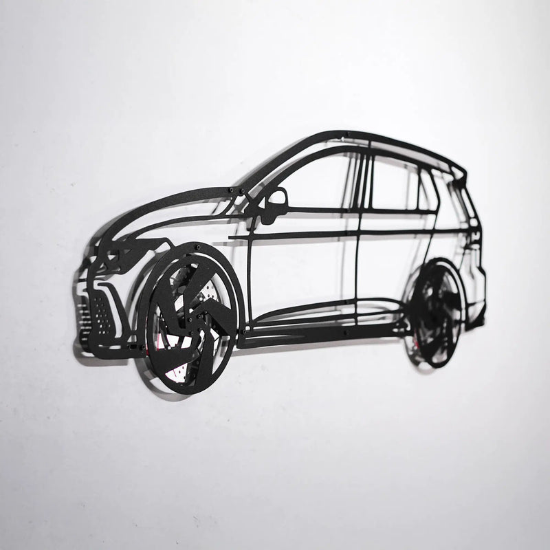 2022 Volkswagen Golf GTI Wall Art – Steel Silhouette with Spinning Wheels-KAFMEKA010 by Enova Art