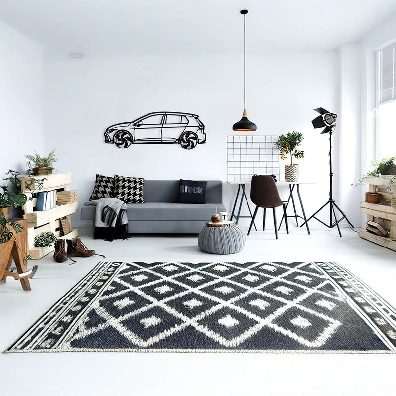 2022 Volkswagen Golf GTI Wall Art – Steel Silhouette with Spinning Wheels-KAFMEKA010 by Enova Art