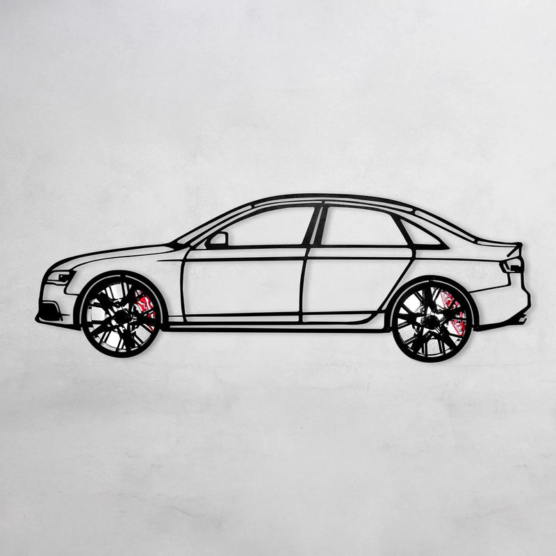 Audi S4 Wall Art – Steel Silhouette with Spinning Wheels -KAFMEKA011 by Enova Art