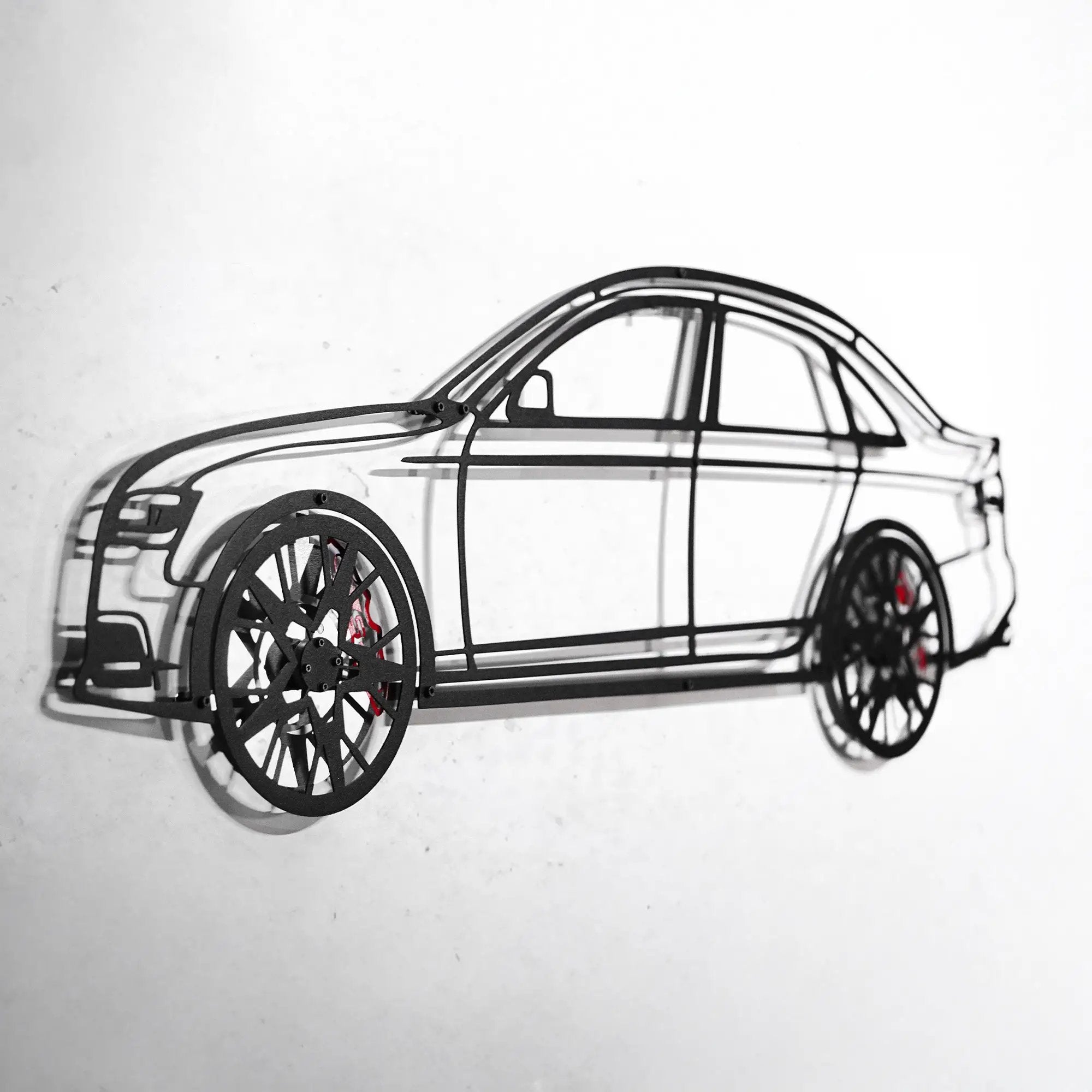 Audi S4 Wall Art – Steel Silhouette with Spinning Wheels -KAFMEKA011 by Enova Art