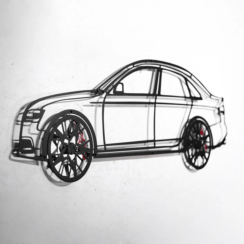Audi S4 Wall Art – Steel Silhouette with Spinning Wheels -KAFMEKA011 by Enova Art