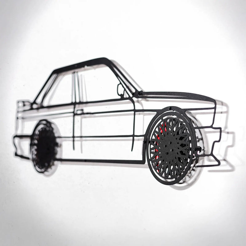 BMW E30 M3 Wall Art – Classic Steel Silhouette with Spinning Wheels -KAFMEKA013 by Enova Art