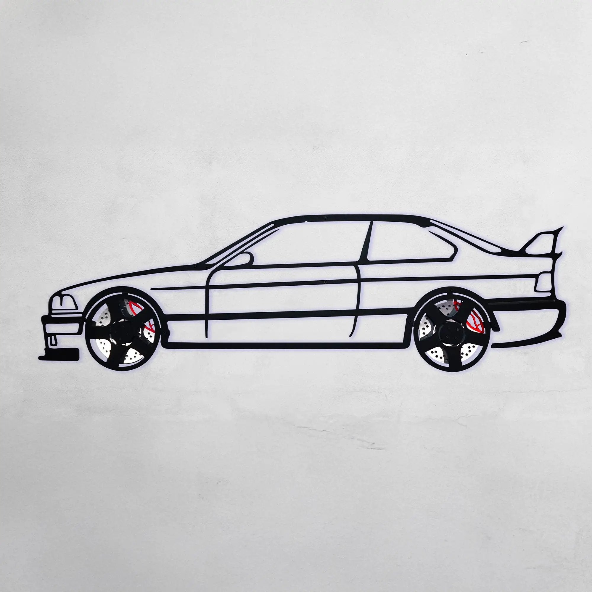 BMW E36 M3 Wall Art – Classic Steel Silhouette with Spinning Wheels-KAFMEKA015 by Enova Art