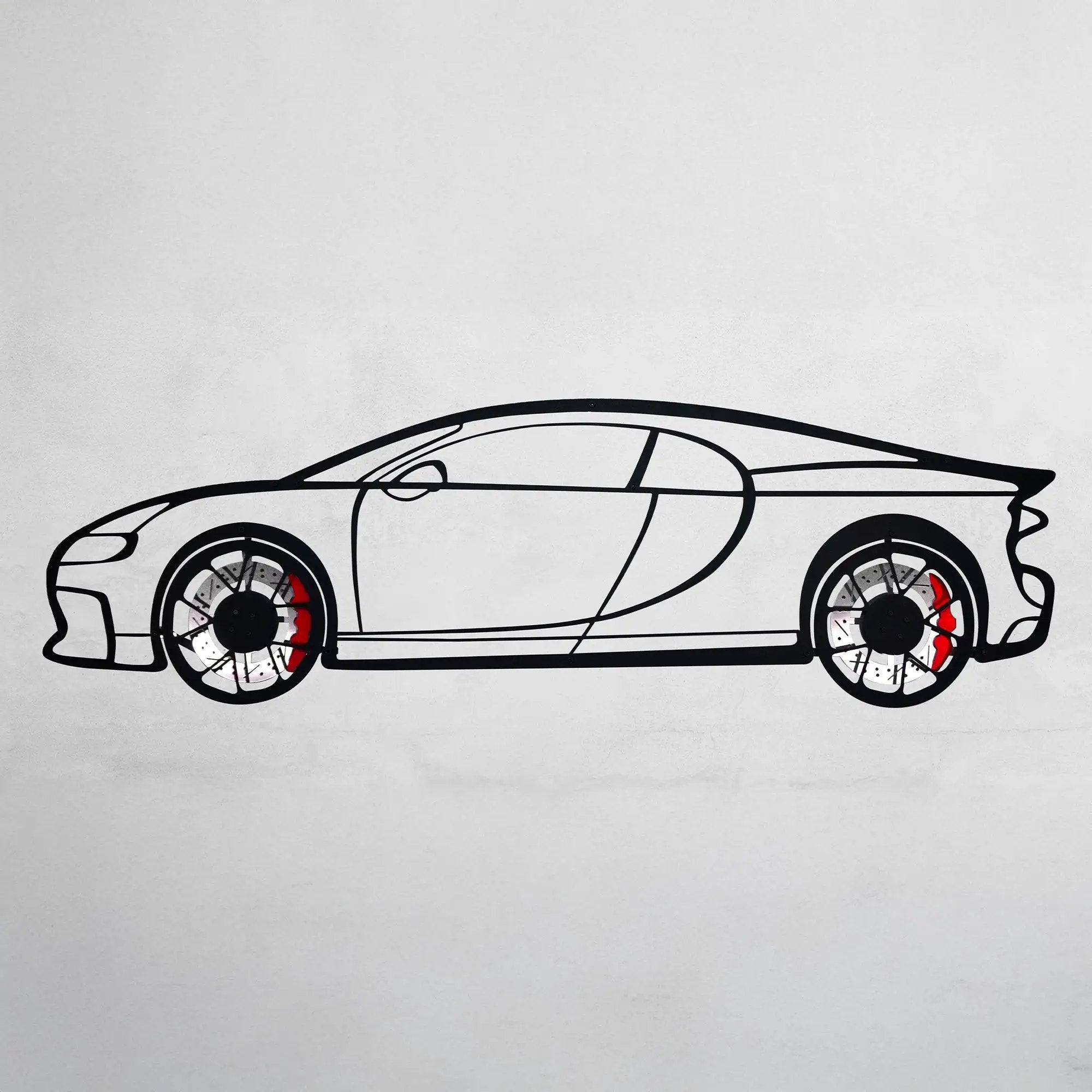 Bugatti Wall Art – Luxury Steel Silhouette with Spinning Wheels-KAFMEKA018 by Enova Art