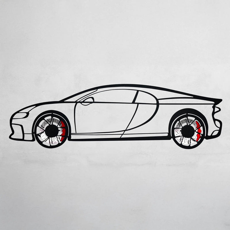 Bugatti Wall Art – Luxury Steel Silhouette with Spinning Wheels-KAFMEKA018 by Enova Art