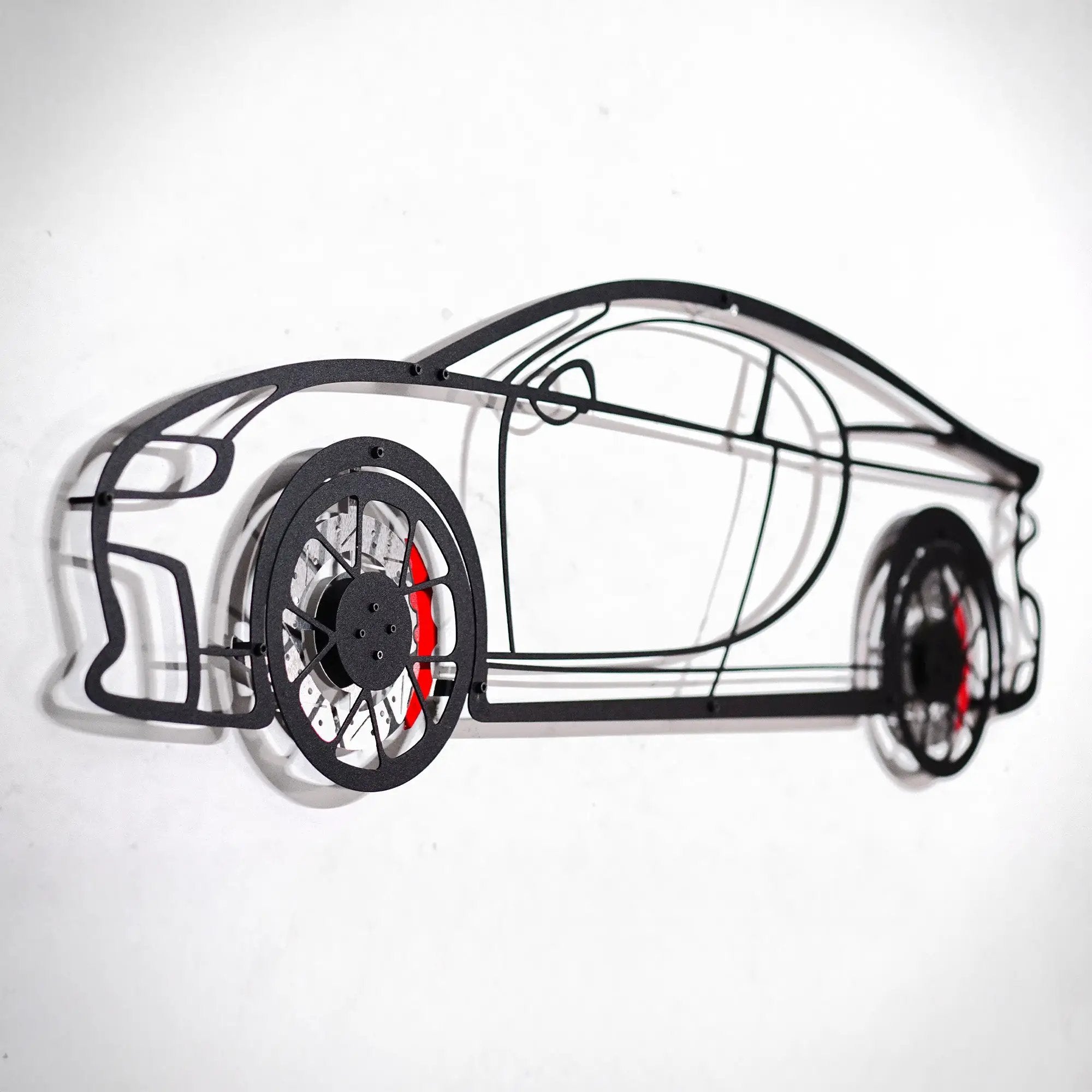 Bugatti Wall Art – Luxury Steel Silhouette with Spinning Wheels-KAFMEKA018 by Enova Art