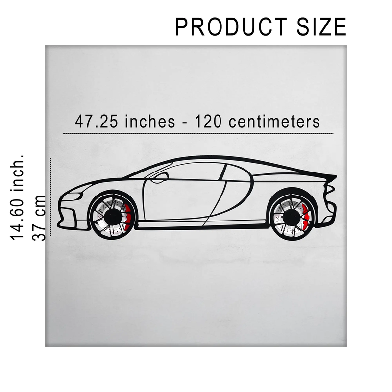 Bugatti Wall Art – Luxury Steel Silhouette with Spinning Wheels-KAFMEKA018 by Enova Art