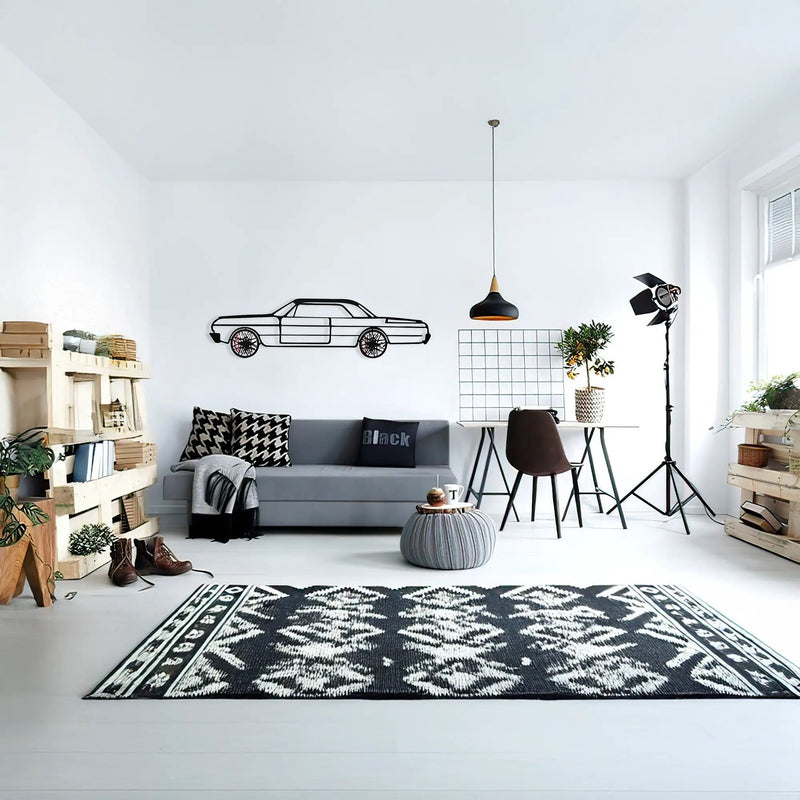 Chevrolet Impala Wall Art – Classic Steel Silhouette with Spinning Wheels-KAFMEKA019 by Enova Art