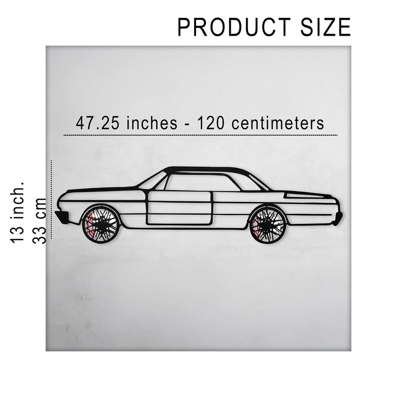 Chevrolet Impala Wall Art – Classic Steel Silhouette with Spinning Wheels-KAFMEKA019 by Enova Art