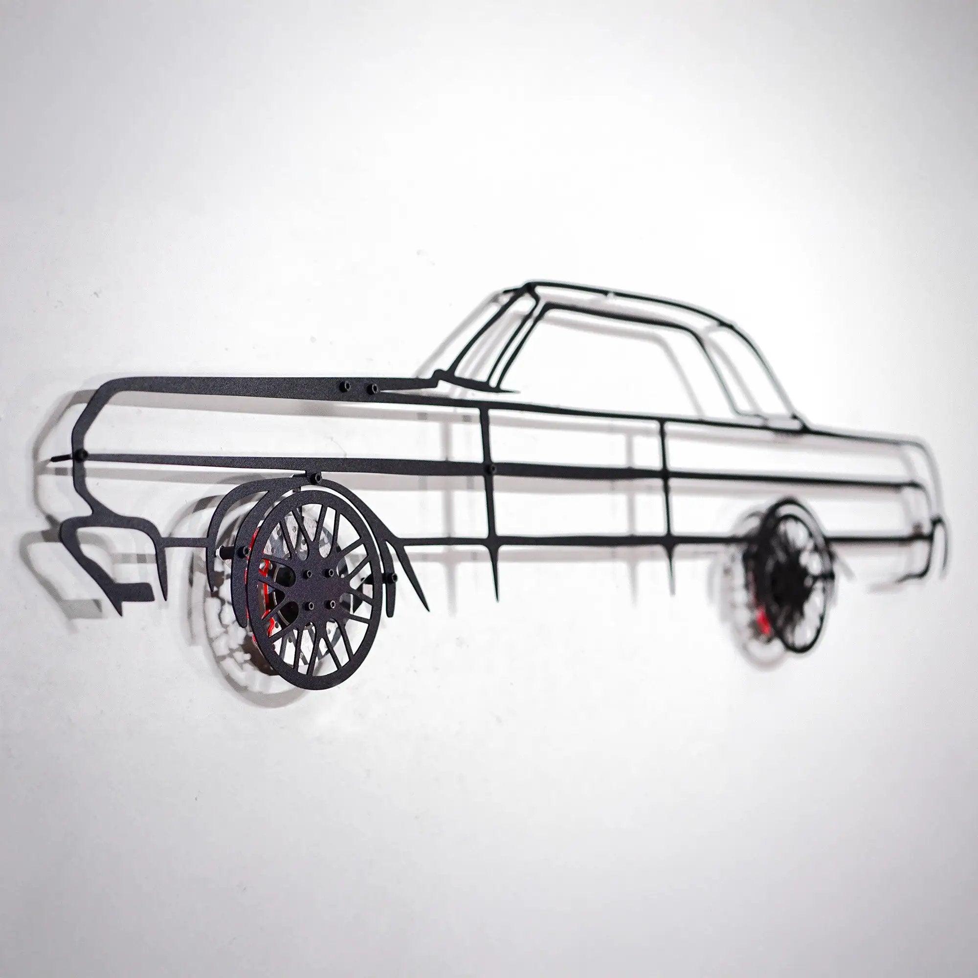1964 Chevrolet Impala Wall Art – Classic Steel Silhouette with Spinning Wheels-KAFMEKA022 by Enova Art