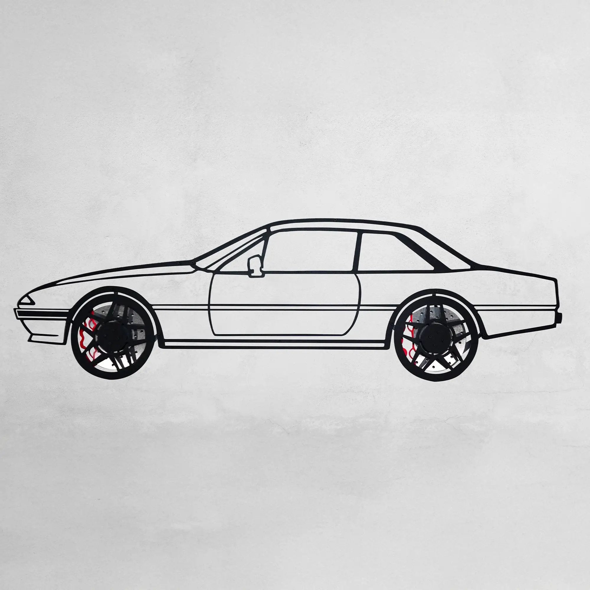 1985 Ferrari 400i Wall Art – Classic Steel Silhouette with Spinning Wheels-KAFMEKA024 by Enova Art