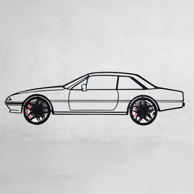 1985 Ferrari 400i Wall Art – Classic Steel Silhouette with Spinning Wheels-KAFMEKA024 by Enova Art