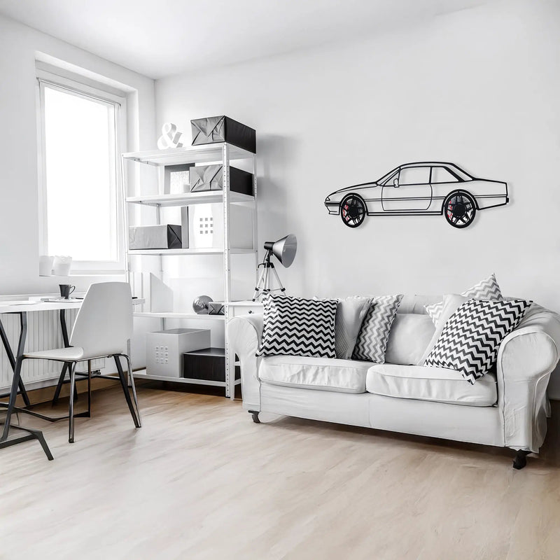 1985 Ferrari 400i Wall Art – Classic Steel Silhouette with Spinning Wheels-KAFMEKA024 by Enova Art