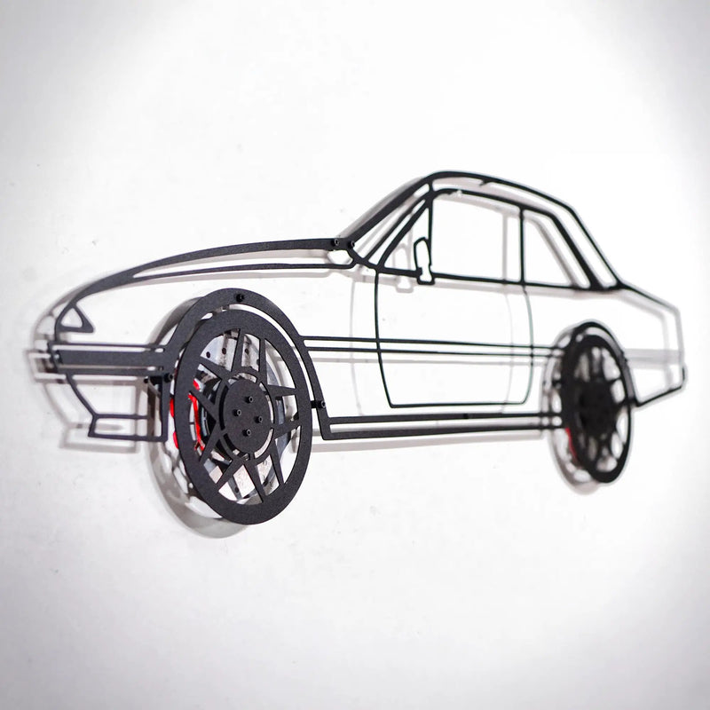 1985 Ferrari 400i Wall Art – Classic Steel Silhouette with Spinning Wheels-KAFMEKA024 by Enova Art