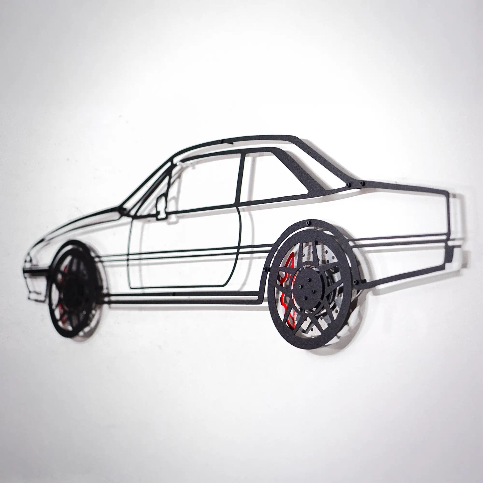1985 Ferrari 400i Wall Art – Classic Steel Silhouette with Spinning Wheels-KAFMEKA024 by Enova Art