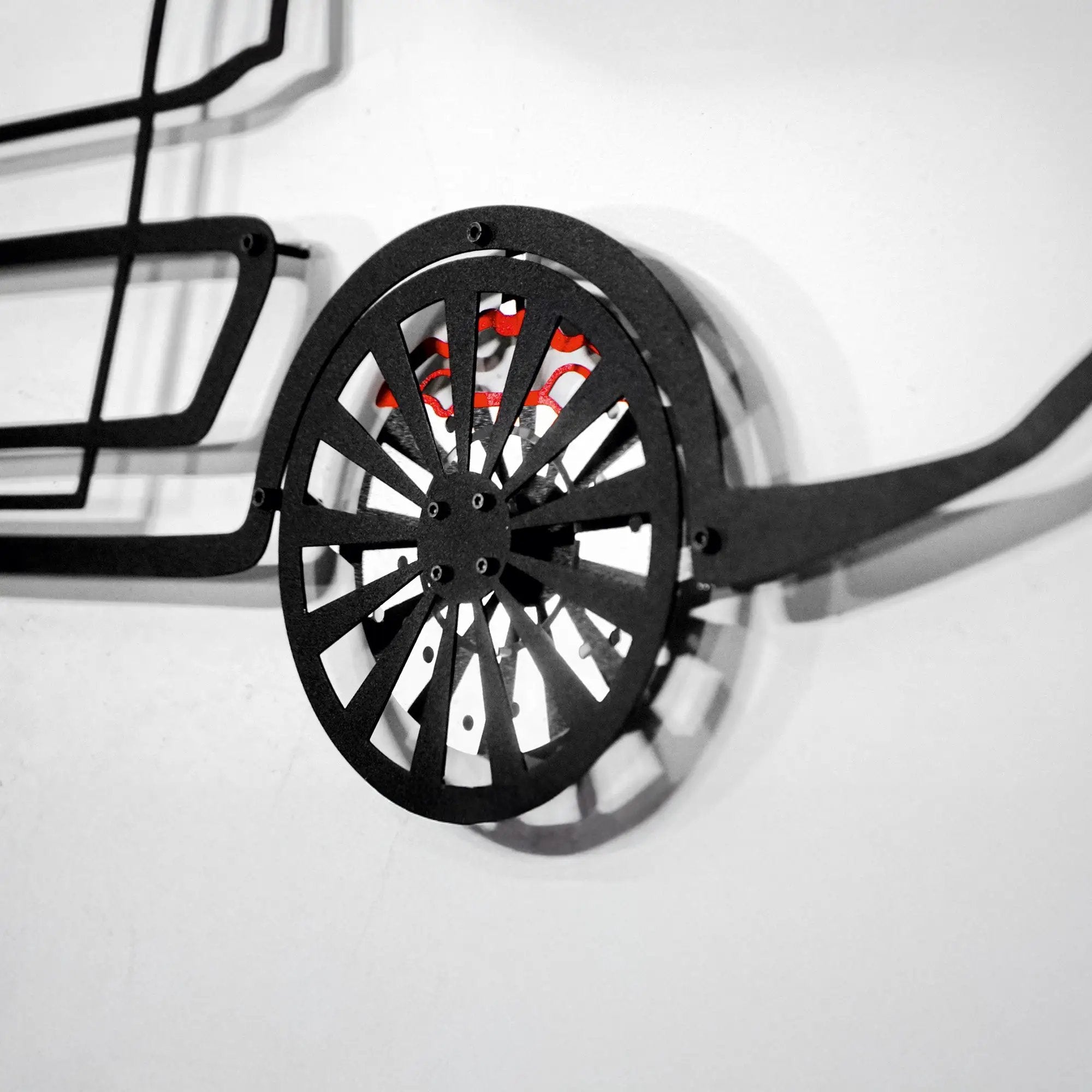 1964 Ford Mustang Wall Art – Classic Steel Silhouette with Spinning Wheels-KAFMEKA025 by Enova Art