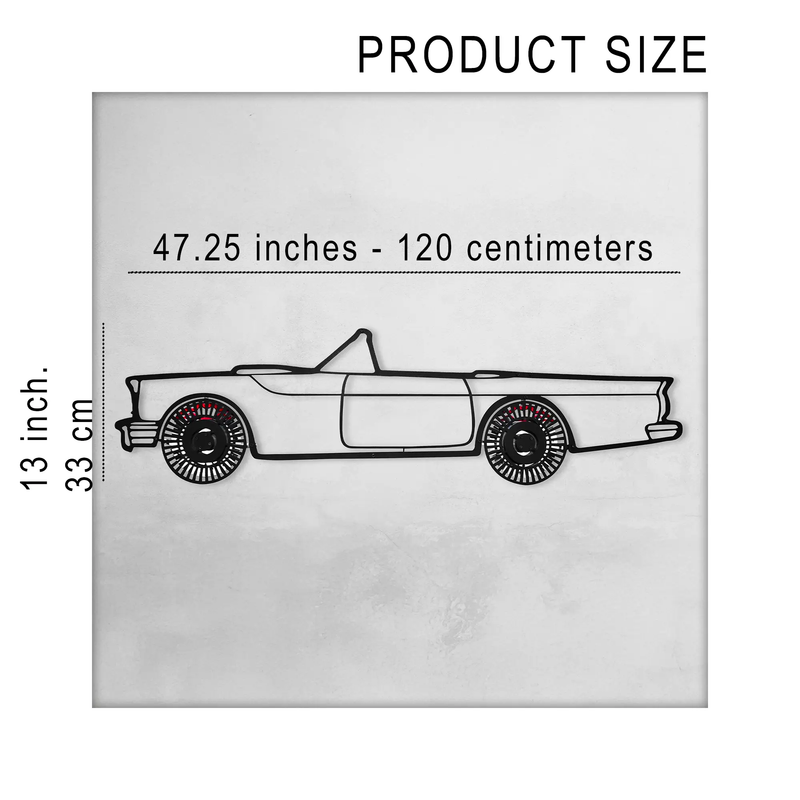 1957 Ford Thunderbird Wall Art – Classic Convertible Steel Silhouette-KAFMEKA027 by Enova Art