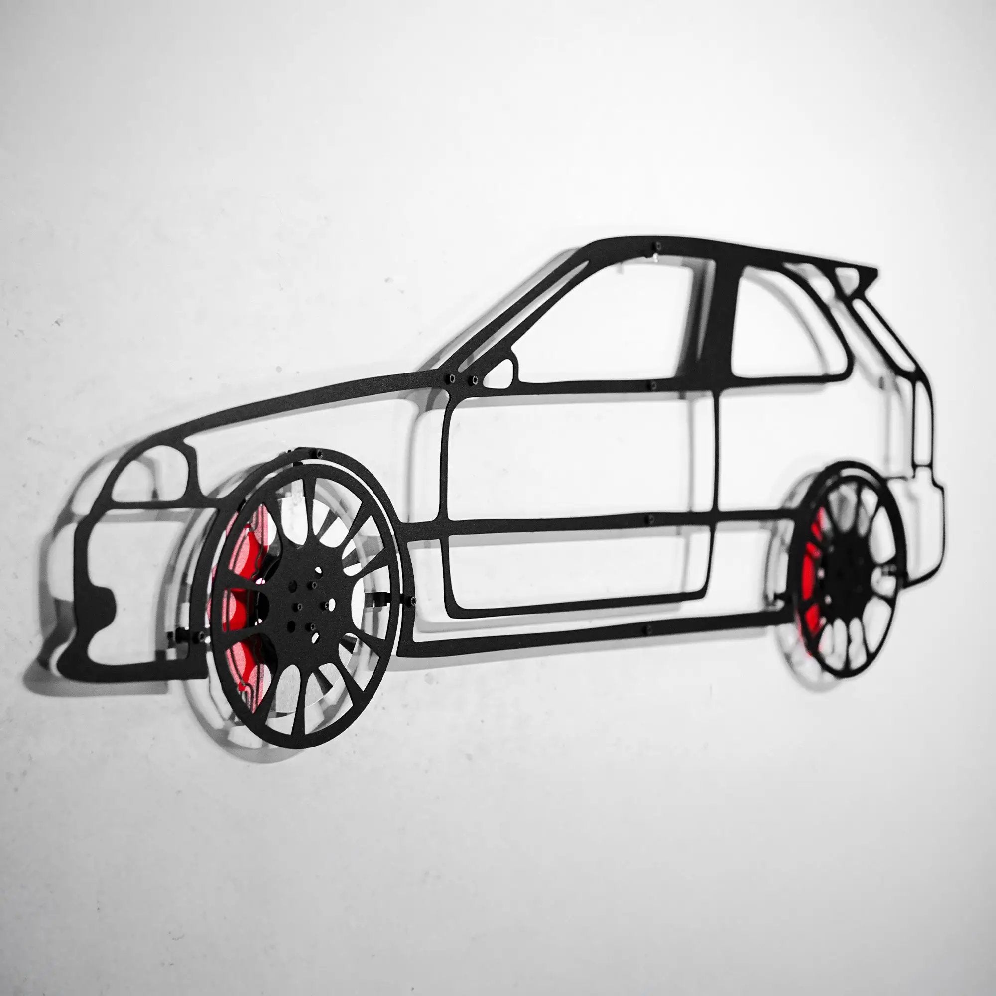 Honda Civic Wall Art – JDM Steel Silhouette with Spinning Wheels-KAFMEKA028 by Enova Art
