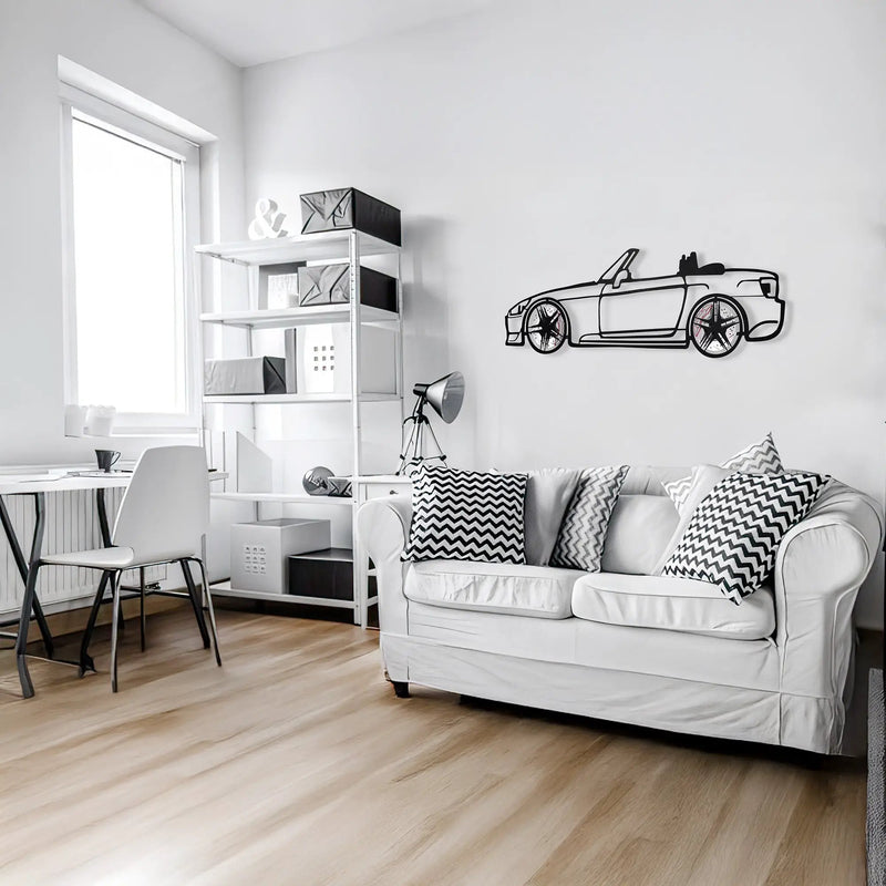 Honda S2000 Wall Art – JDM Steel Silhouette with Spinning Wheels-KAFMEKA029 by Enova Art