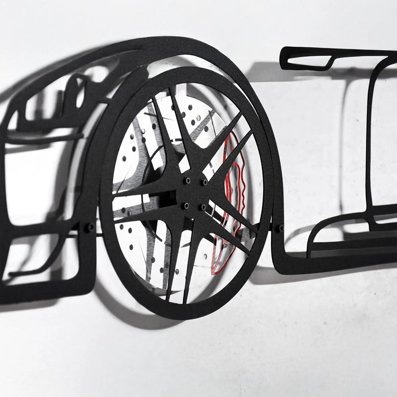 Honda S2000 Wall Art – JDM Steel Silhouette with Spinning Wheels-KAFMEKA029 by Enova Art