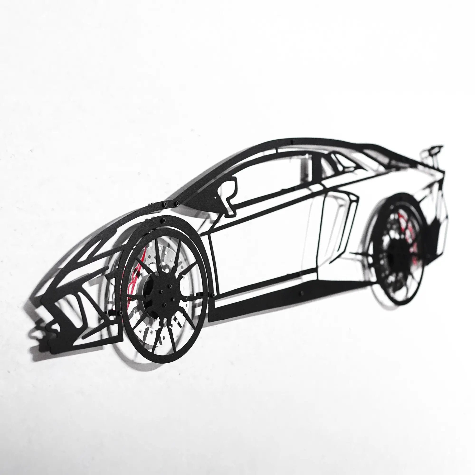 Lamborghini Wall Art – Exotic Supercar Steel Silhouette with Spinning Wheels-KAFMEKA030 by Enova Art