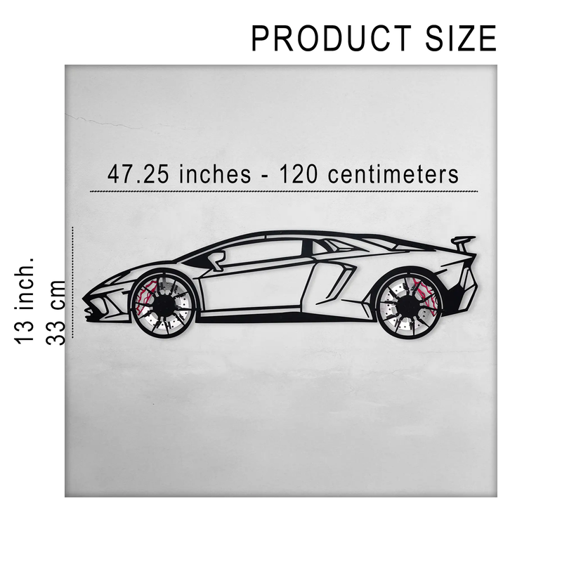 Lamborghini Wall Art – Exotic Supercar Steel Silhouette with Spinning Wheels-KAFMEKA030 by Enova Art
