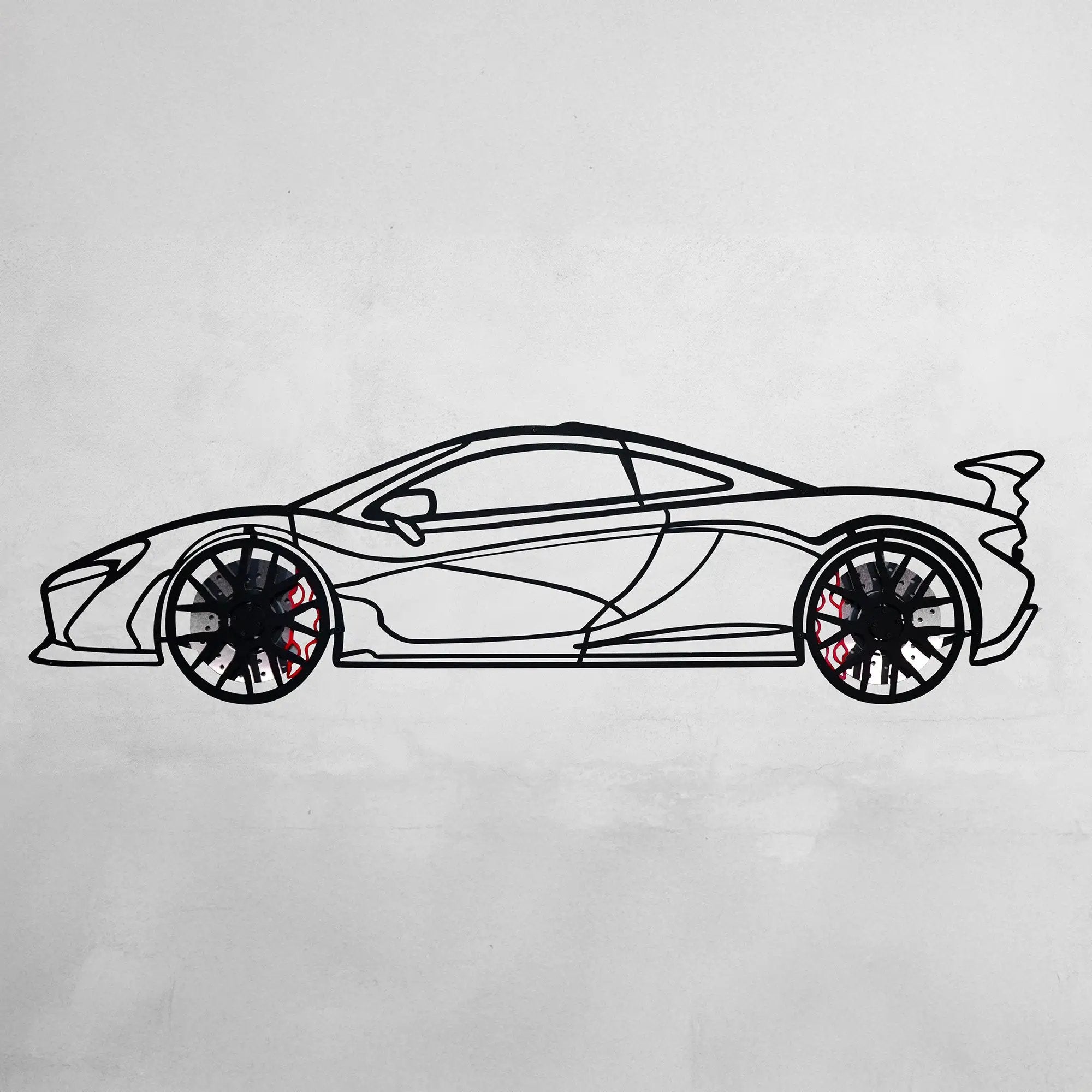 McLaren Wall Art – Exotic Supercar Steel Silhouette with Spinning Wheels-KAFMEKA031 by Enova Art