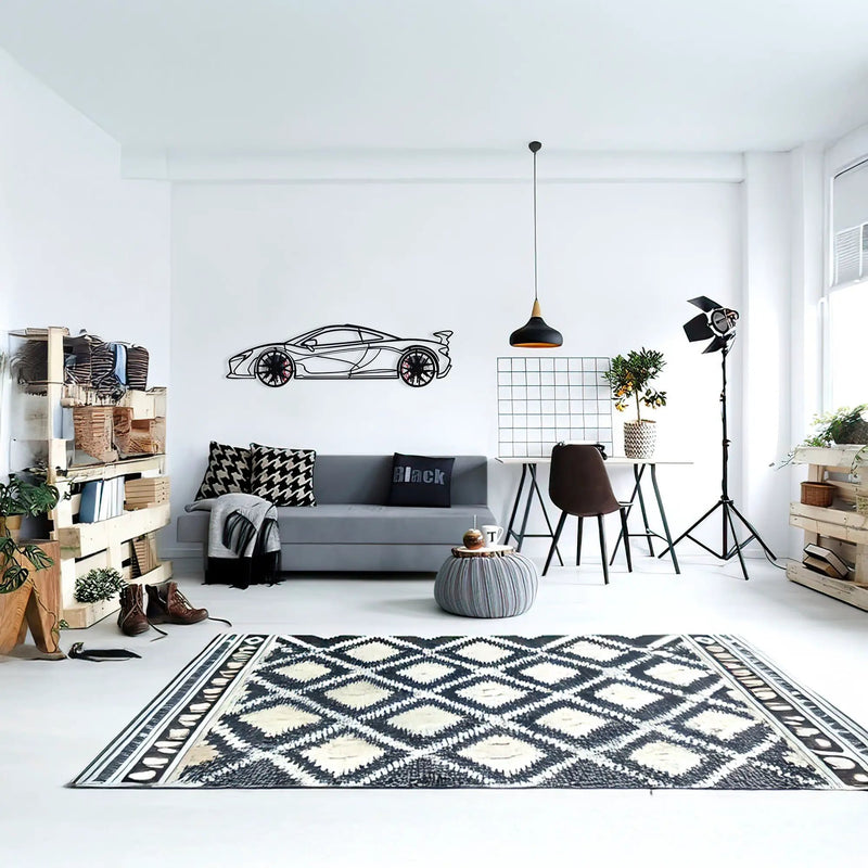 McLaren Wall Art – Exotic Supercar Steel Silhouette with Spinning Wheels-KAFMEKA031 by Enova Art