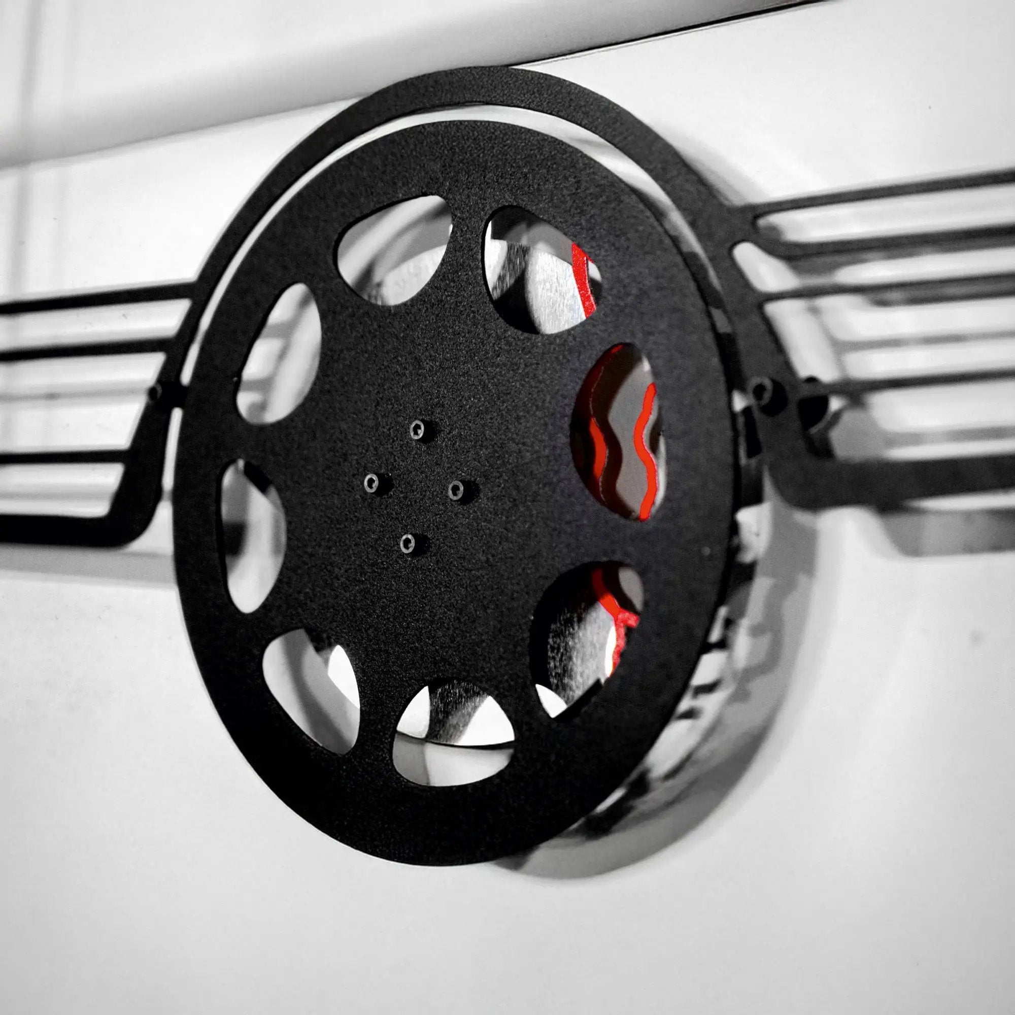 1990 Mercedes-Benz 500 SEC Wall Art – Steel Silhouette with Spinning Wheels-KAFMEKA032 by Enova Art