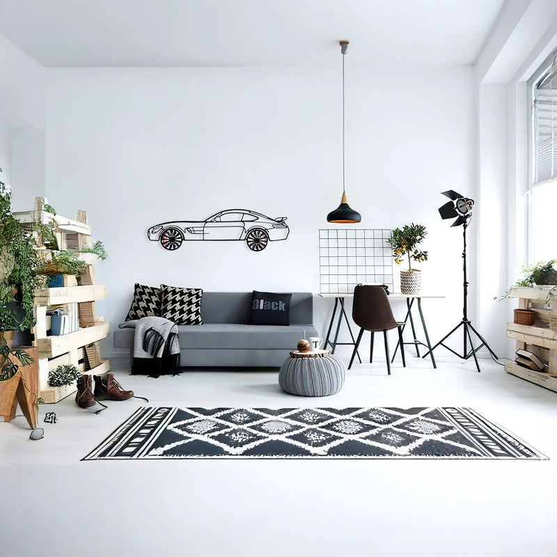 Mercedes-AMG GT R Wall Art – Steel Silhouette with Spinning Wheels-KAFMEKA033 by Enova Art