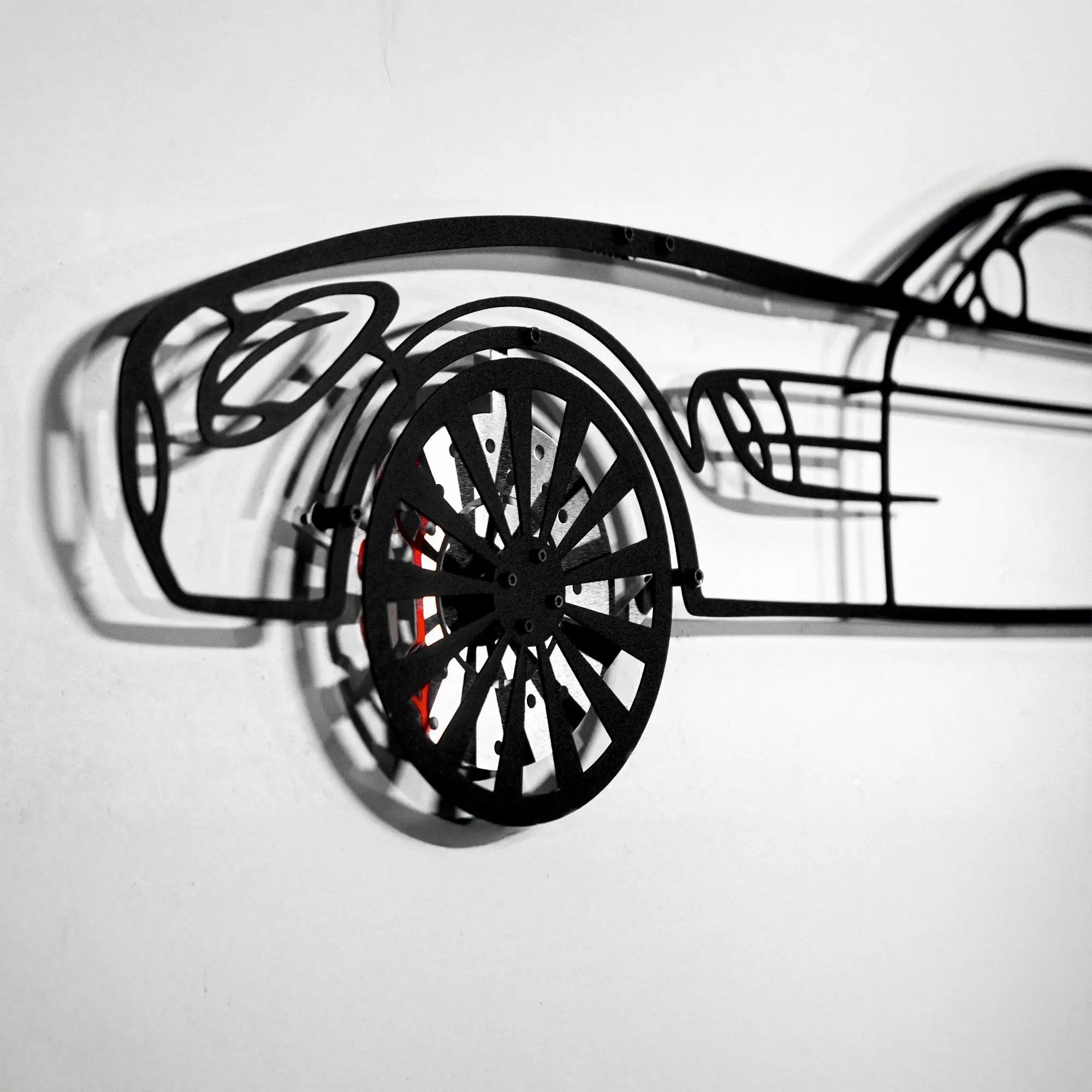 Mercedes-AMG GT R Wall Art – Steel Silhouette with Spinning Wheels-KAFMEKA033 by Enova Art