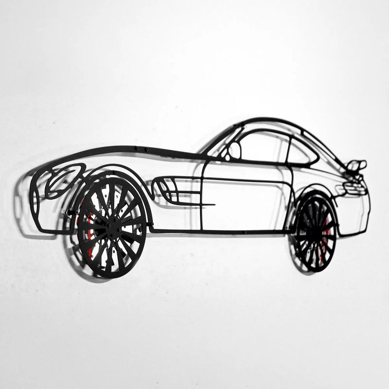 Mercedes-AMG GT R Wall Art – Steel Silhouette with Spinning Wheels-KAFMEKA033 by Enova Art