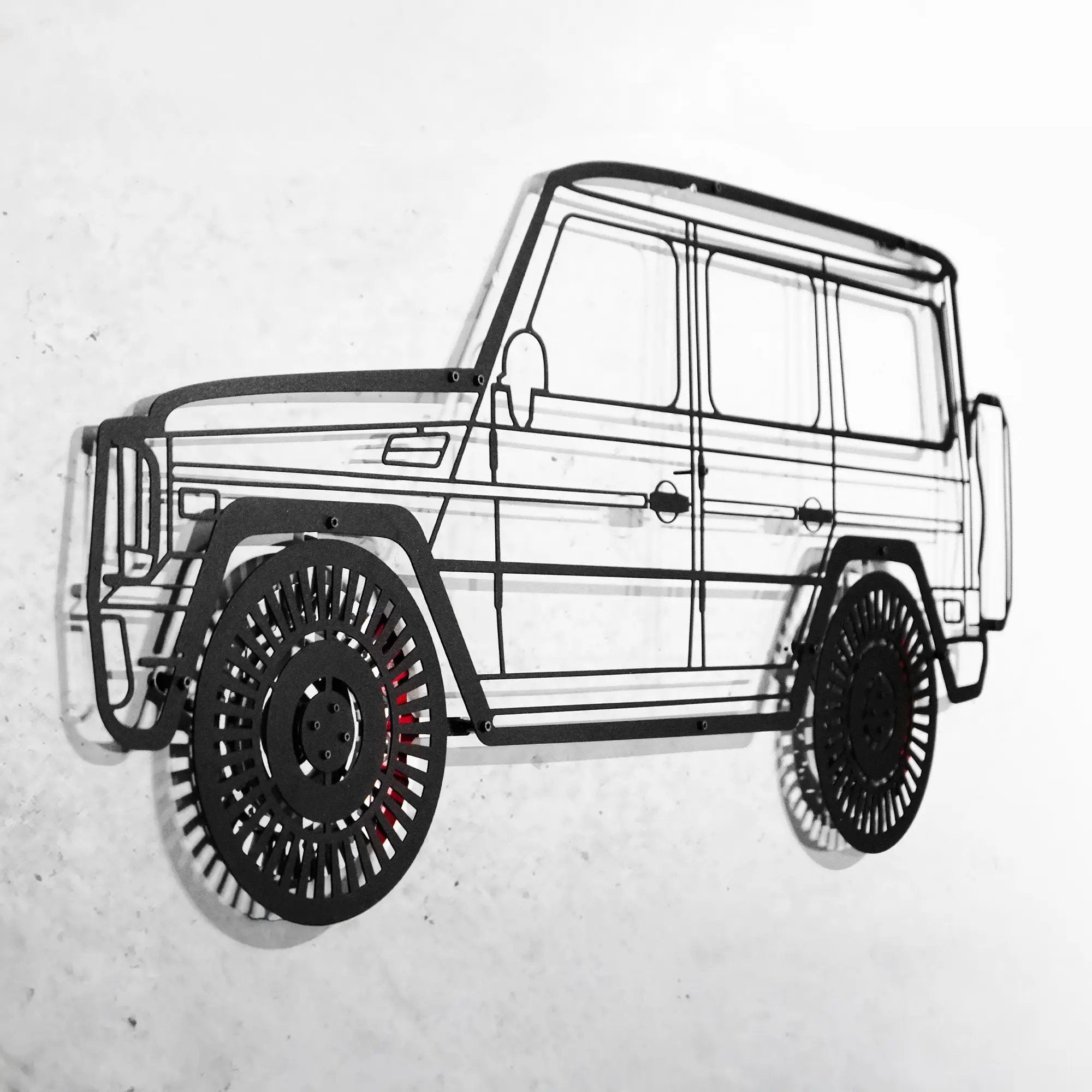 Mercedes G63 AMG Wall Art – Luxury 4x4 Steel Silhouette with Spinning Wheels-KAFMEKA034 by Enova Art