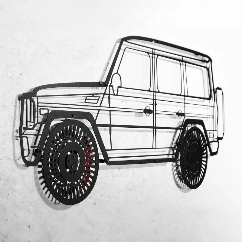Mercedes G63 AMG Wall Art – Luxury 4x4 Steel Silhouette with Spinning Wheels-KAFMEKA034 by Enova Art
