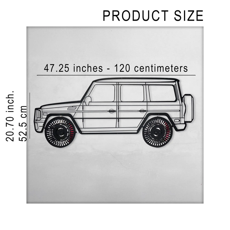 Mercedes G63 AMG Wall Art – Luxury 4x4 Steel Silhouette with Spinning Wheels-KAFMEKA034 by Enova Art