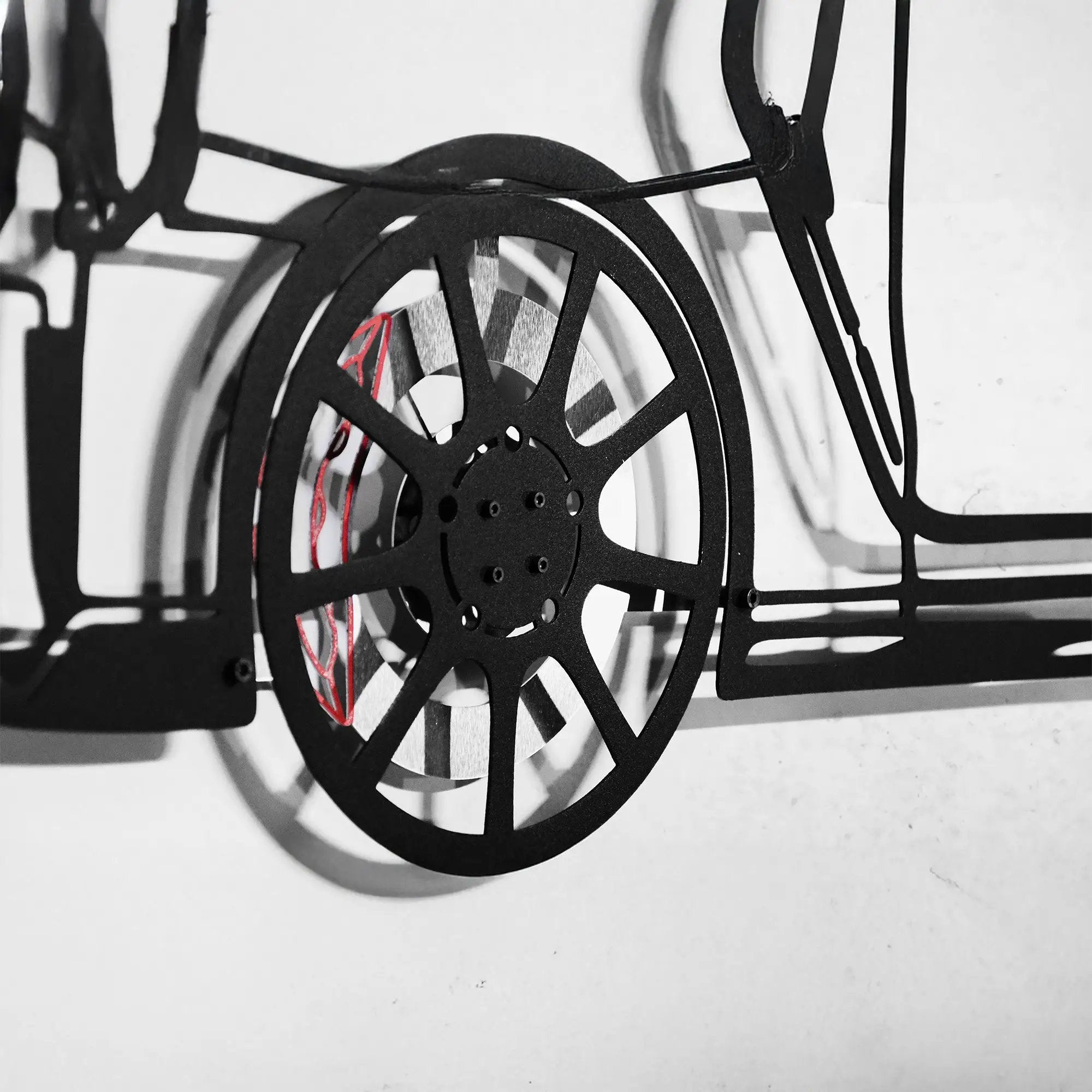 Nissan GT-R R35 Wall Art – JDM Steel Silhouette with Spinning Wheels-KAFMEKA036 by Enova Art