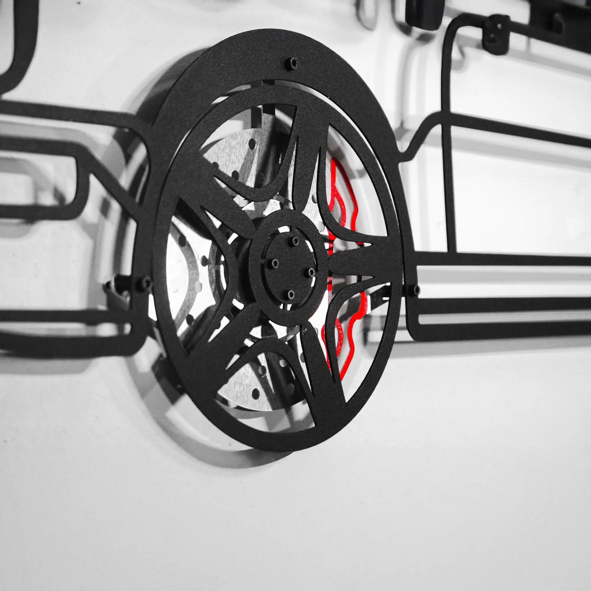 Classic Porsche 911 Wall Art – Retro Steel Silhouette with Spinning Wheels-KAFMEKA038 by Enova Art