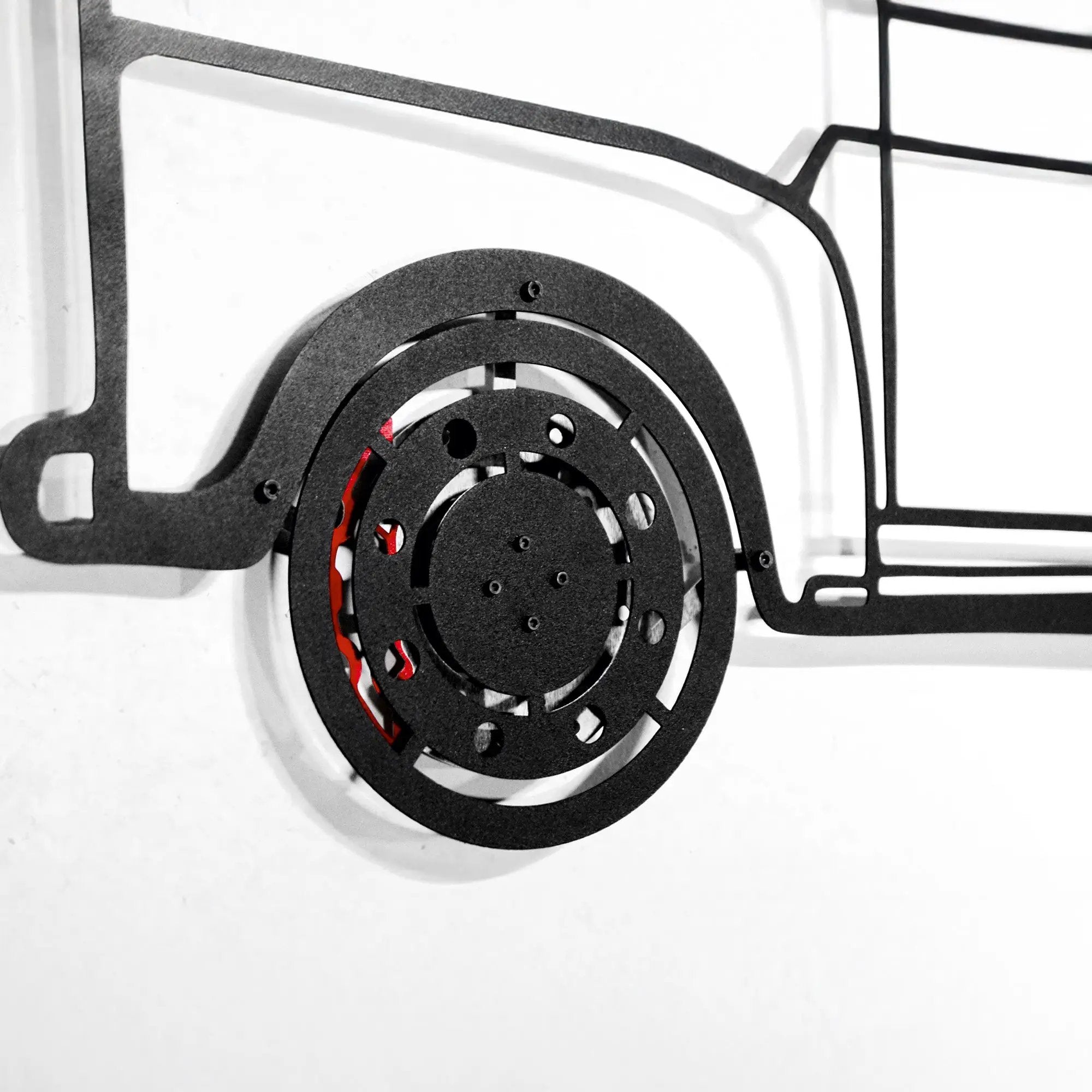 1949 Ford Pickup Wall Art – Classic Truck Steel Silhouette with Spinning Wheels-KAFMEKA041 by Enova Art