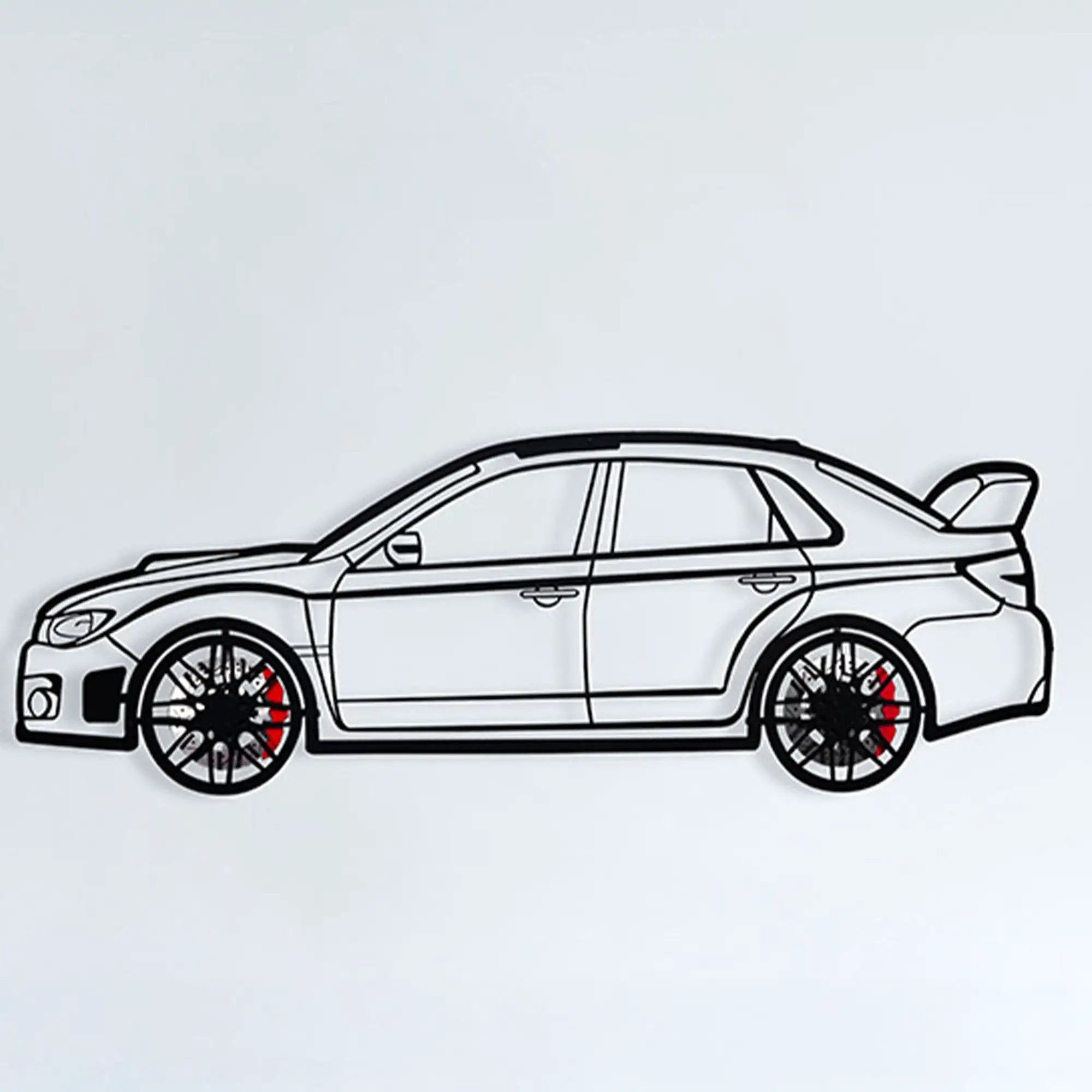 Subaru Impreza Wall Art – Rally Legend Steel Silhouette with Spinning Wheels-KAFMEKA042 by Enova Art