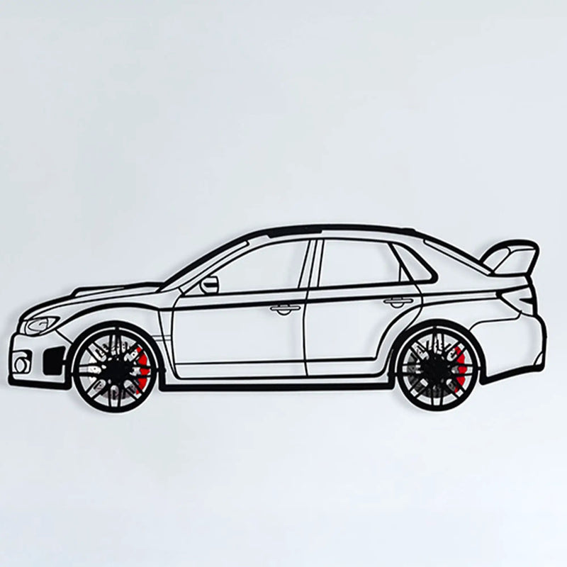 Subaru Impreza Wall Art – Rally Legend Steel Silhouette with Spinning Wheels-KAFMEKA042 by Enova Art