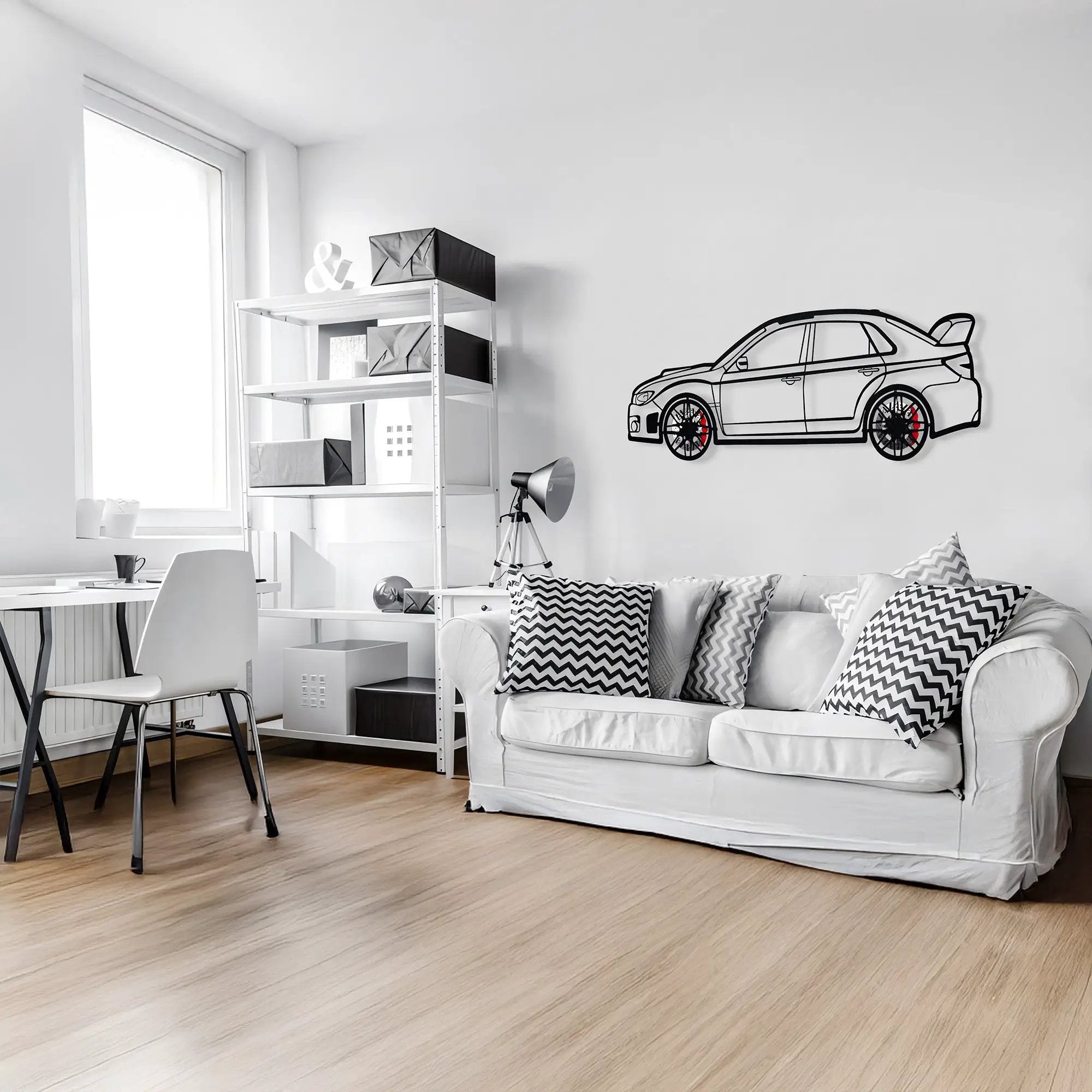 Subaru Impreza Wall Art – Rally Legend Steel Silhouette with Spinning Wheels-KAFMEKA042 by Enova Art