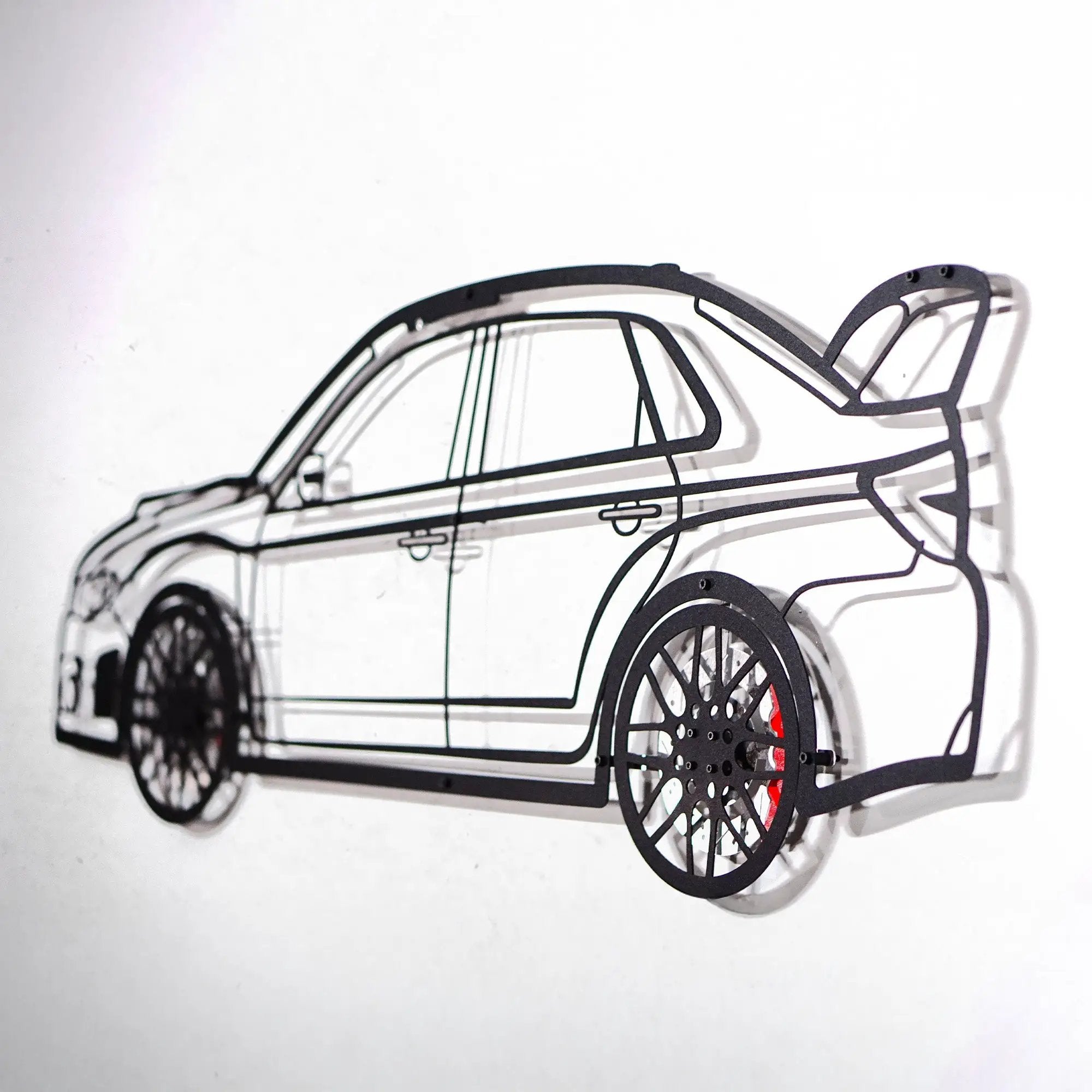 Subaru Impreza Wall Art – Rally Legend Steel Silhouette with Spinning Wheels-KAFMEKA042 by Enova Art