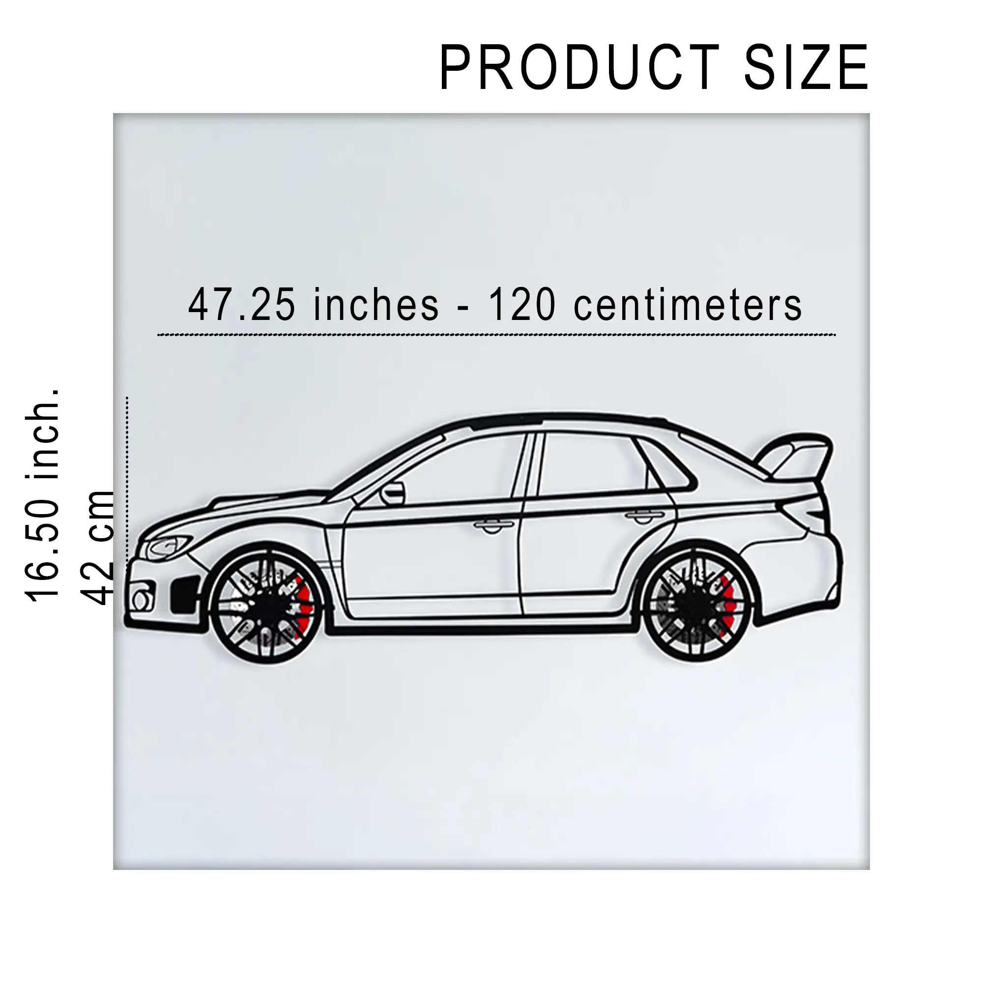 Subaru Impreza Wall Art – Rally Legend Steel Silhouette with Spinning Wheels-KAFMEKA042 by Enova Art