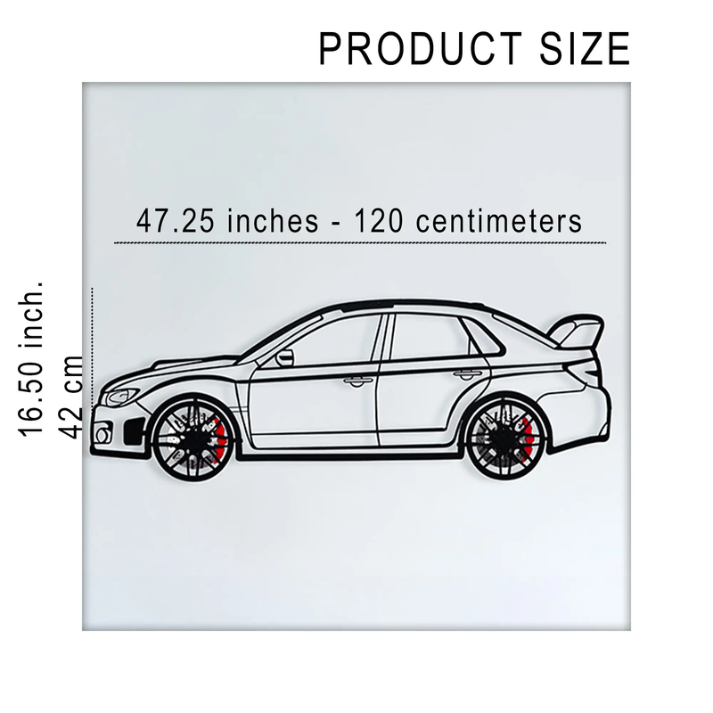 Subaru Impreza Wall Art – Rally Legend Steel Silhouette with Spinning Wheels-KAFMEKA042 by Enova Art