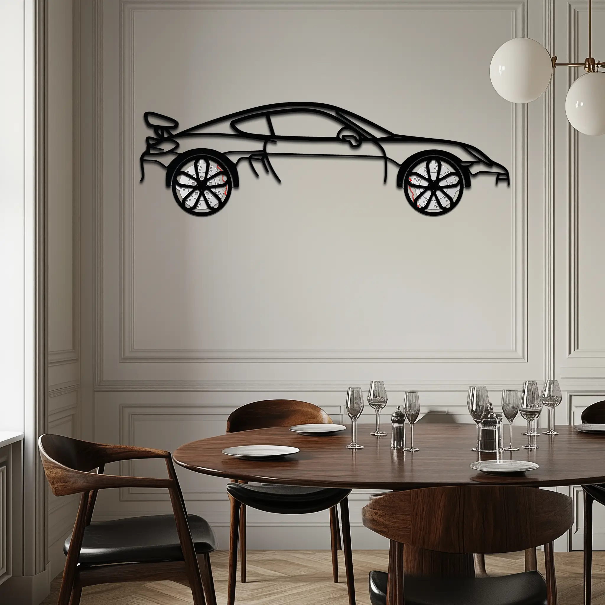 Porsche 911 GT2 Metal Wall Art – Rotating Wheel Motorsport Silhouette | Premium Gift for Car Enthusiasts,KAFMEKA052 by Enova Art