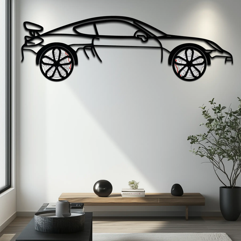 Porsche 911 GT2 Metal Wall Art – Rotating Wheel Motorsport Silhouette | Premium Gift for Car Enthusiasts,KAFMEKA052 by Enova Art
