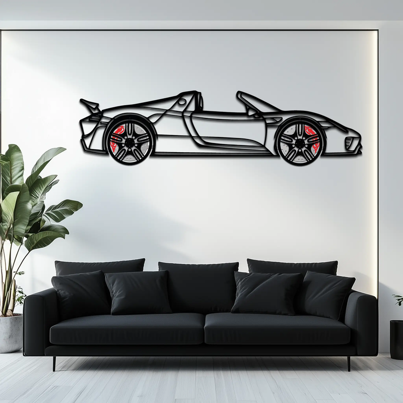 Porsche 918 Spyder Silhouette Metal Wall Art – Hybrid Hypercar Decor with Rotating Wheels ⚡🏁,KAFMEKA061 by Enova Art