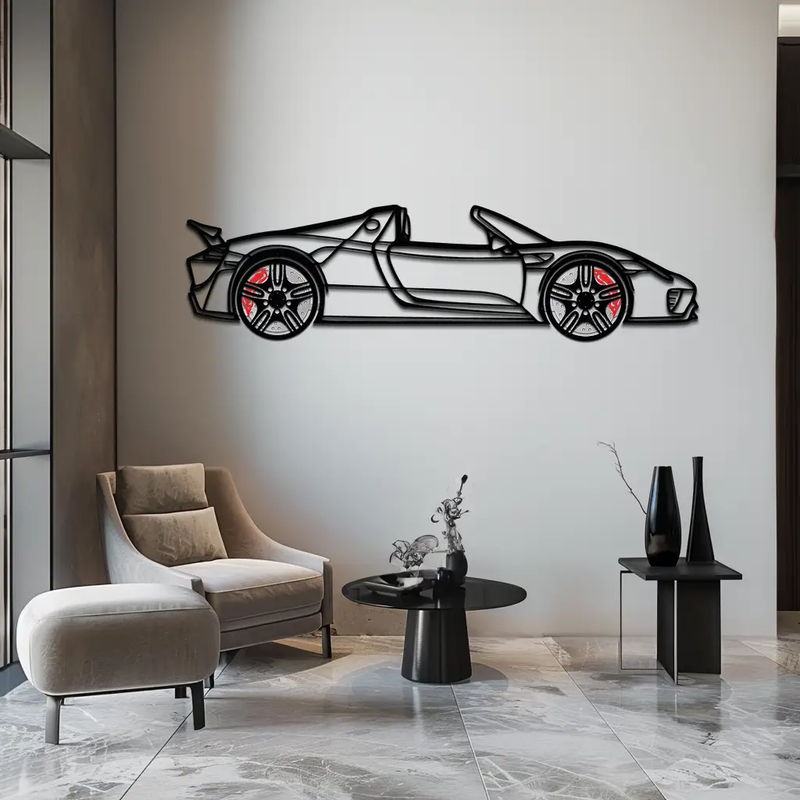 Porsche 918 Spyder Silhouette Metal Wall Art – Hybrid Hypercar Decor with Rotating Wheels ⚡🏁,KAFMEKA061 by Enova Art