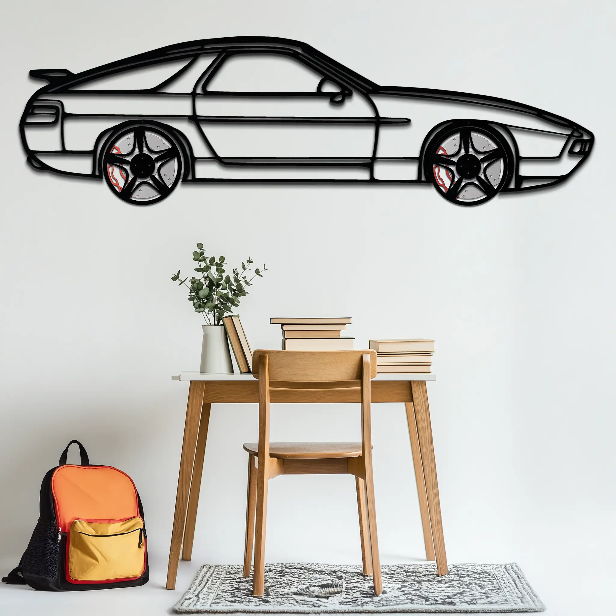 Porsche 928 GTS Silhouette Metal Wall Art – Classic Grand Tourer Decor with Rotating Wheels-KAFMEKA062 by Enova Art
